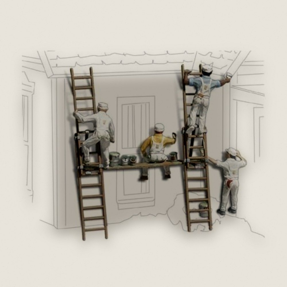 Figure Set, HO Scale: Painters - Woodland Scenics