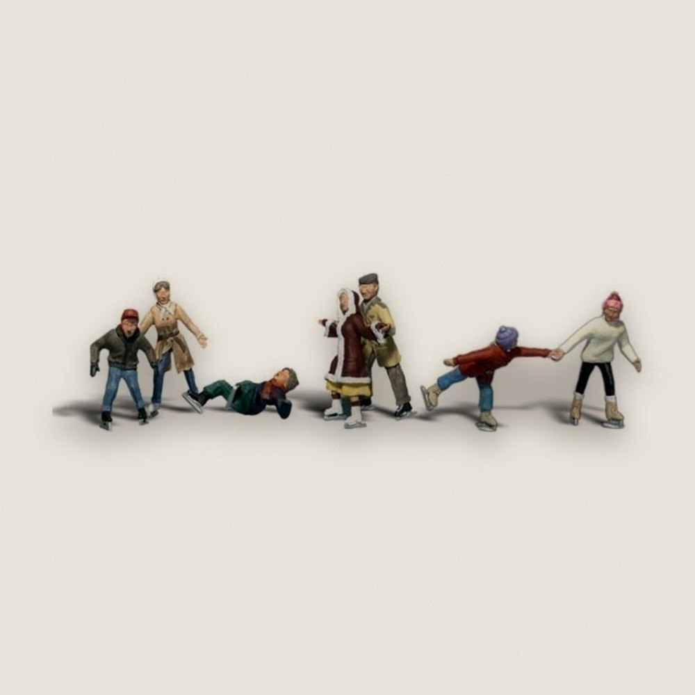 Figure Set, HO Scale: Ice Skaters - Woodland Scenics