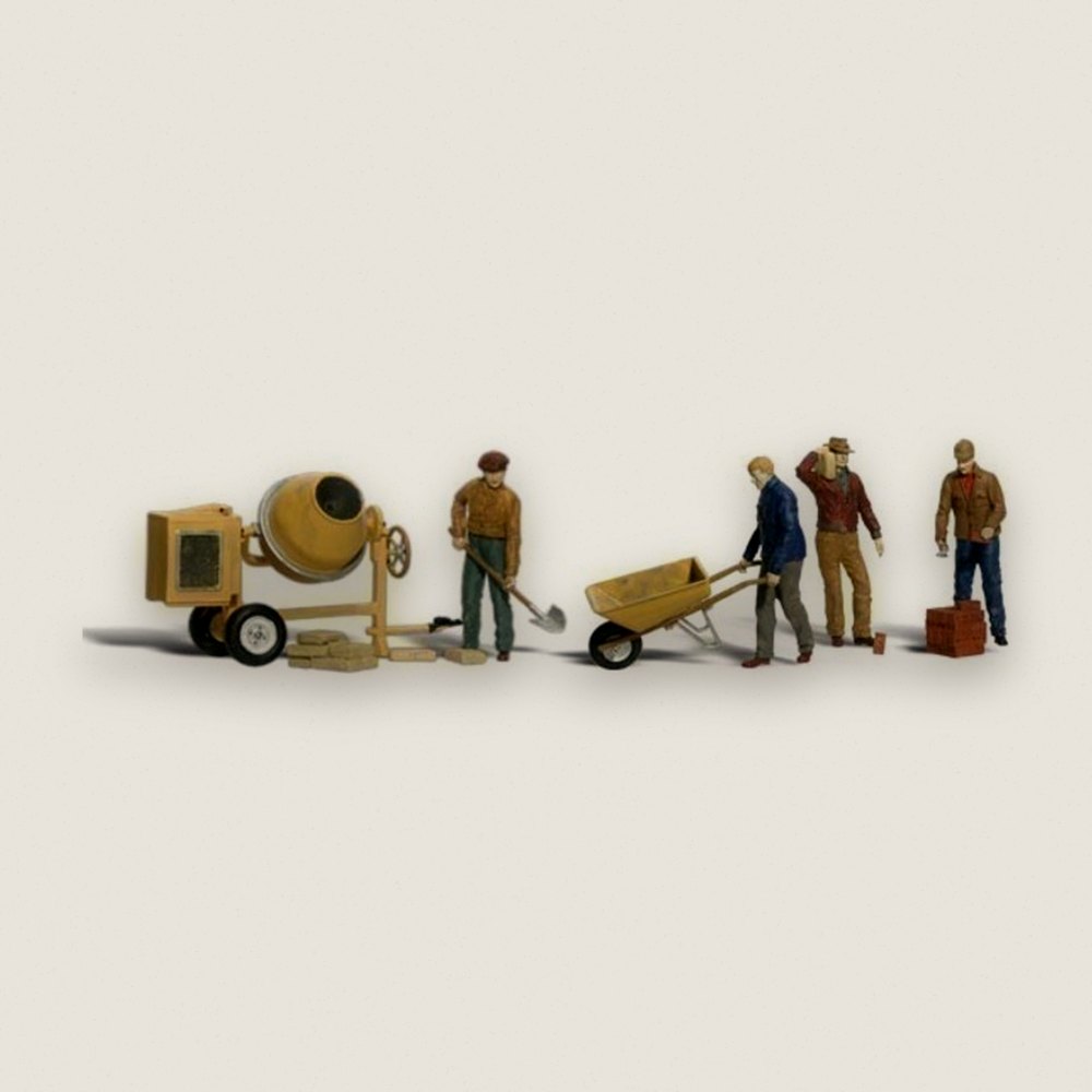 Figure Set, HO Scale: Masonry Workers - Woodland Scenics