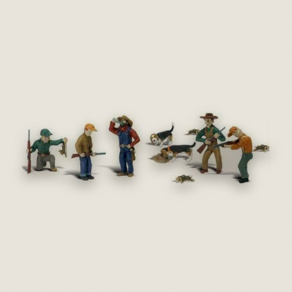 Figure Set, HO Scale: Rabbit Hunt - Woodland Scenics