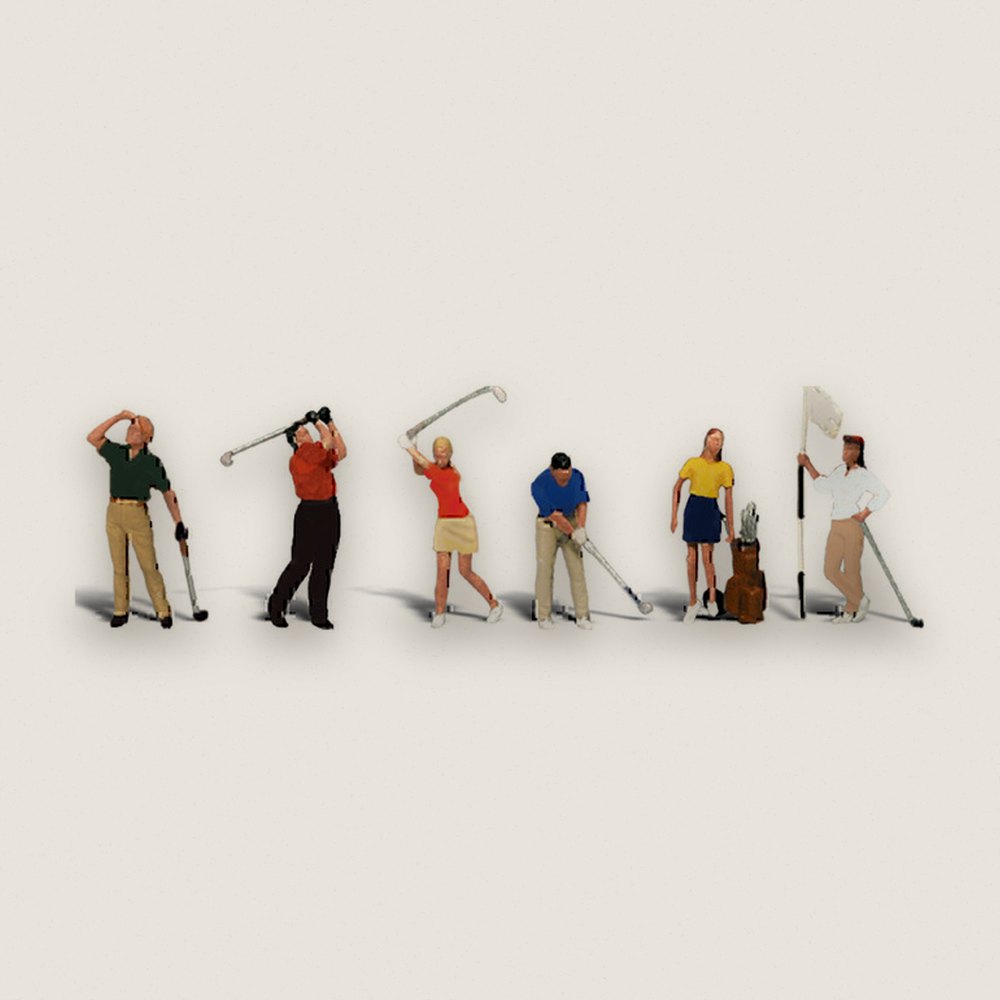 Figure Set, HO Scale: Golfers - Woodland Scenics