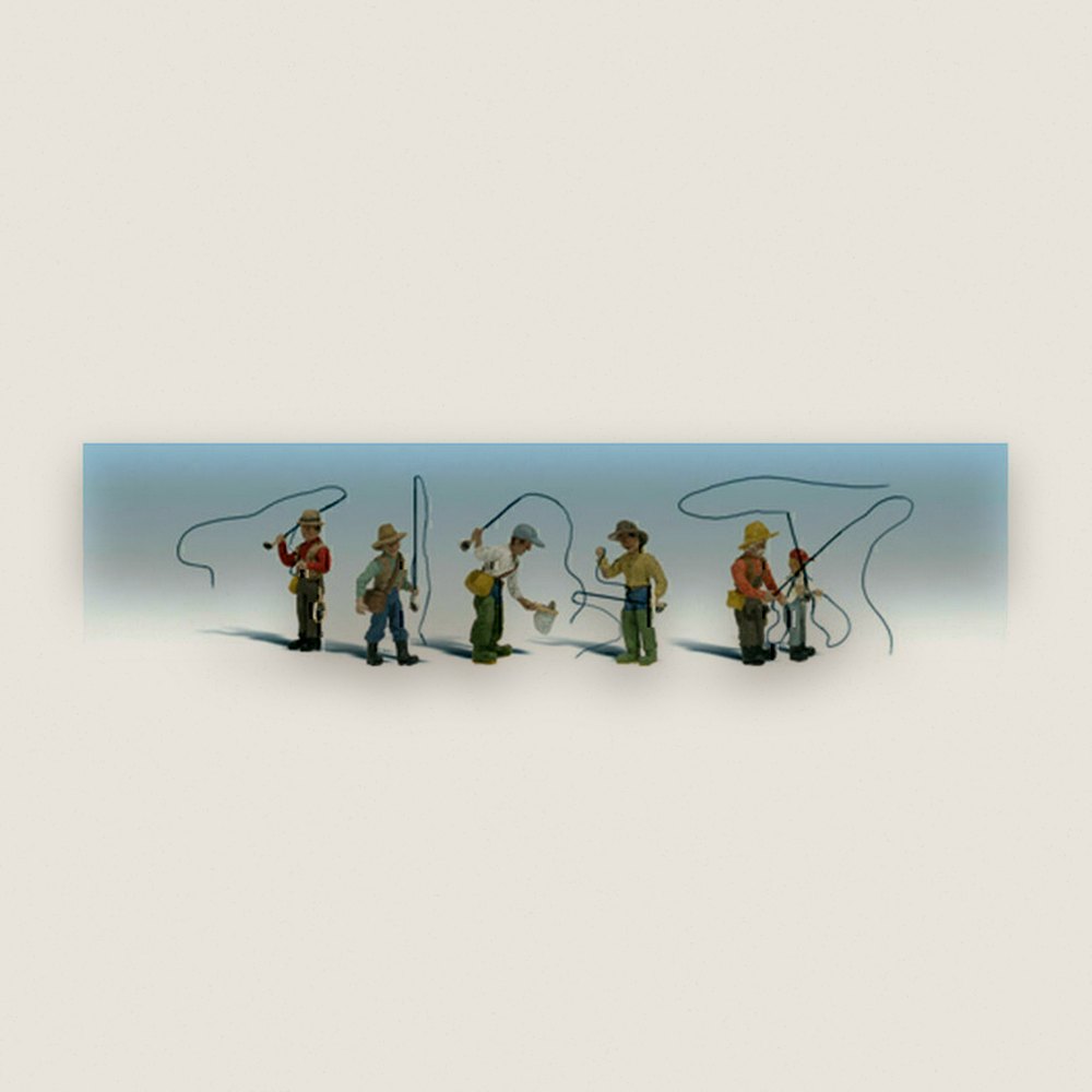 Figure Set, HO Scale: Fly Fishermen - Woodland Scenics