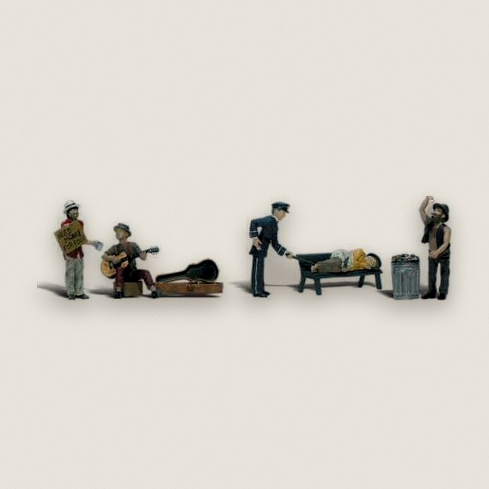 Figure Set, HO Scale: Park Bums - Woodland Scenics