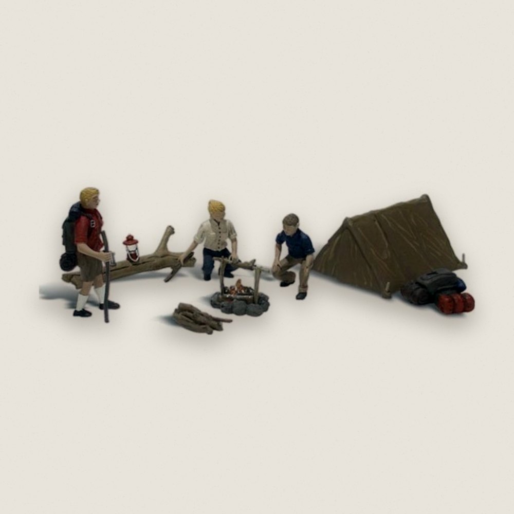 Figure Set, HO Scale: Campers - Woodland Scenics