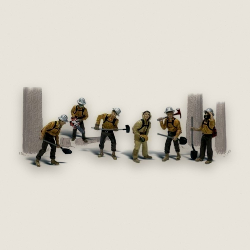 Figure Set, HO Scale: Smoke Jumpers - Woodland Scenics