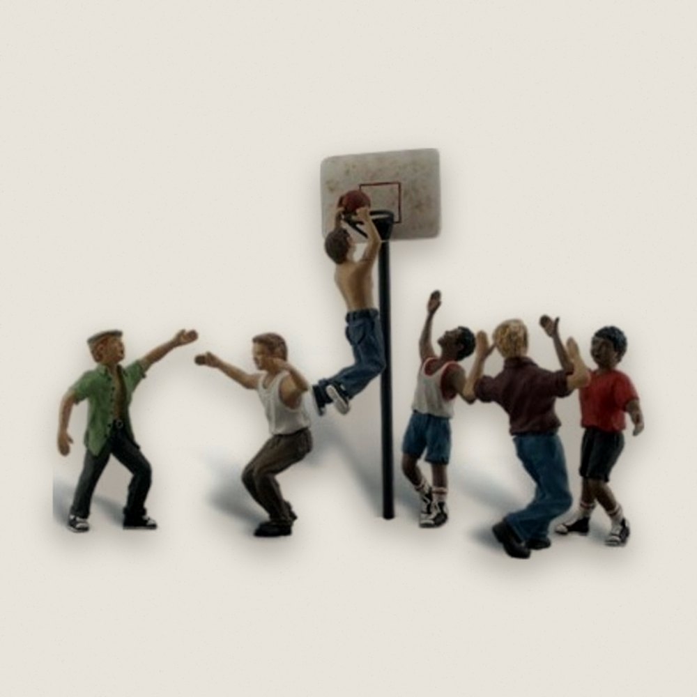Figure Set, HO Scale: Shootin' Hoops - Woodland Scenics
