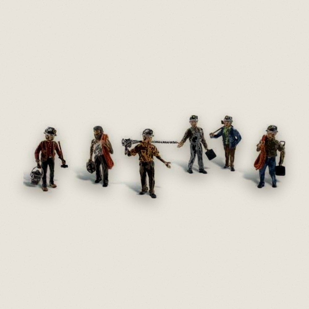 Figure Set, HO Scale: Miners - Woodland Scenics