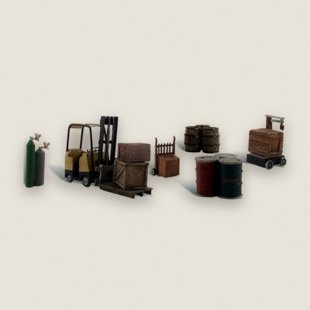 Accessory Set, HO Scale: Loading Dock Details - Woodland Scenics