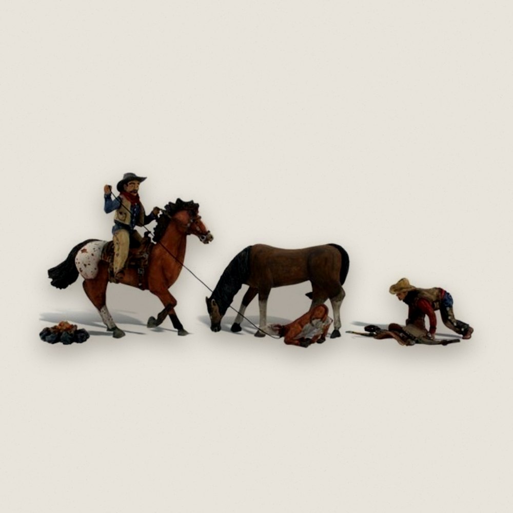 Figure Set, HO Scale: Ridin' & Ropin' - Woodland Scenics
