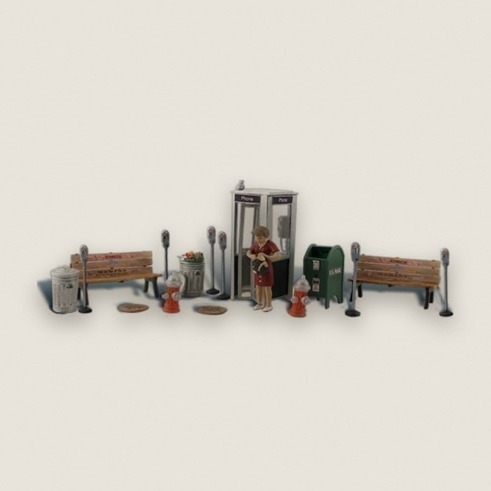 Accessory Set, HO Scale: Street Accessories - Woodland Scenics