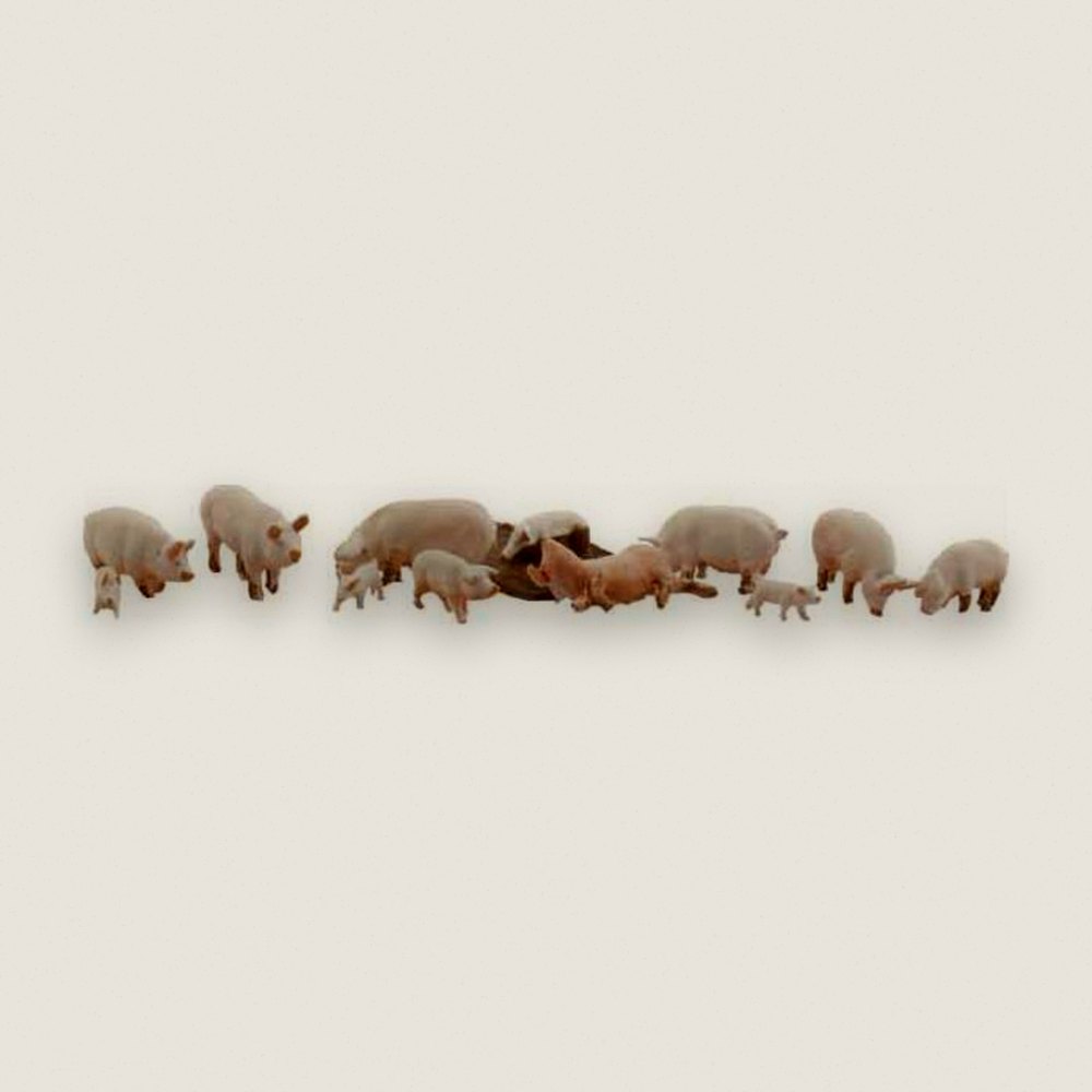 Animal Set, HO Scale: Yorkshire Pigs - Woodland Scenics