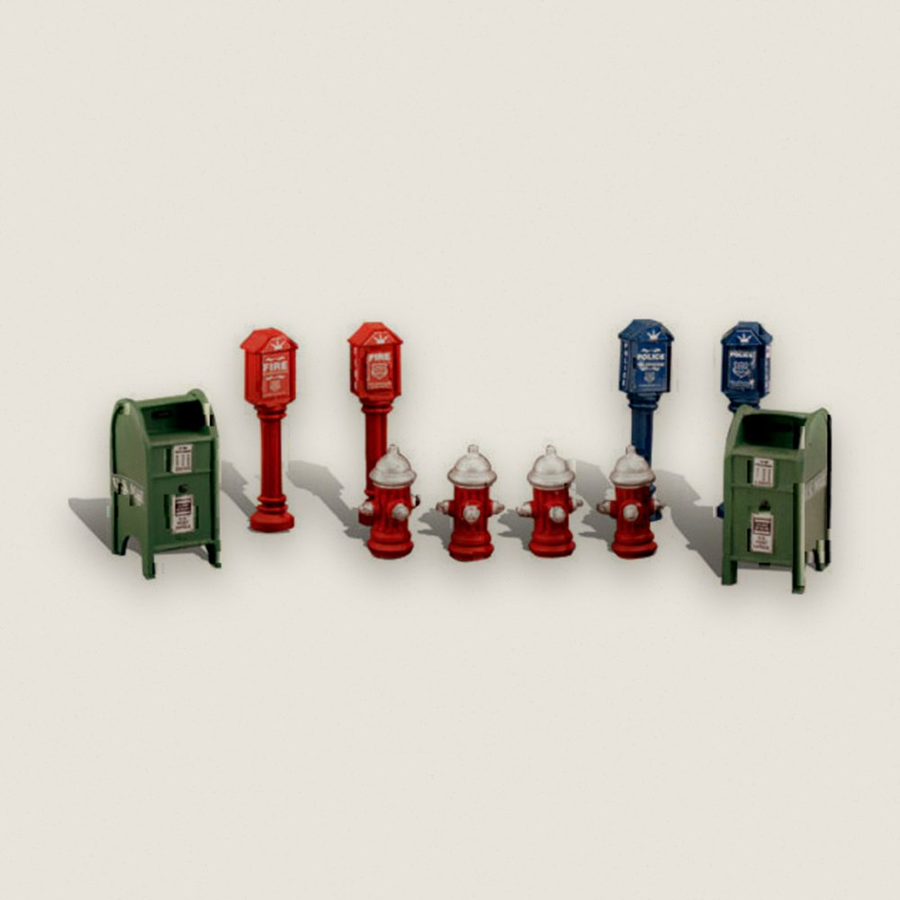 Accessory Set, HO Scale: Street Items - Woodland Scenics
