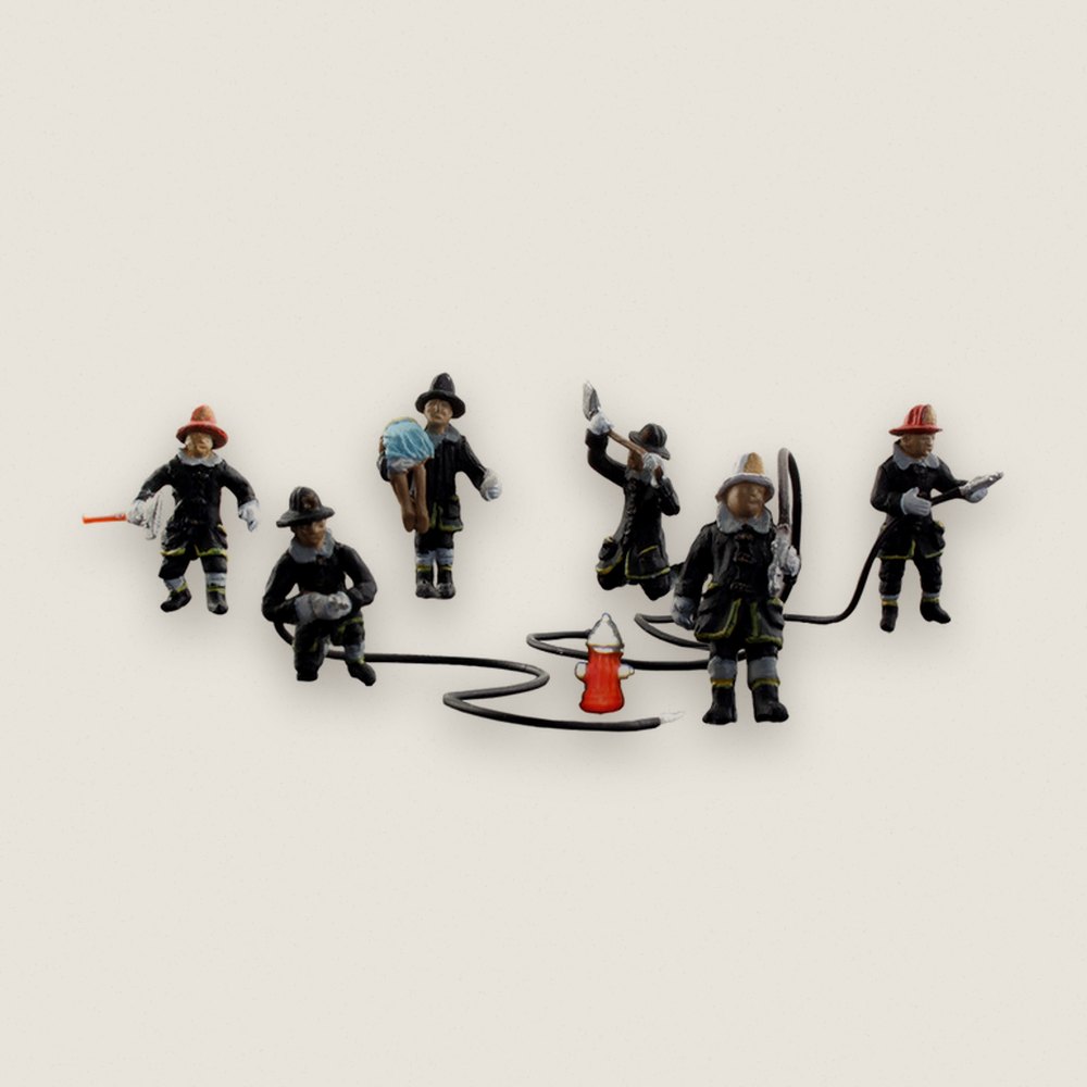 Figure Set, HO Scale: Rescue Firefighters - Woodland Scenics