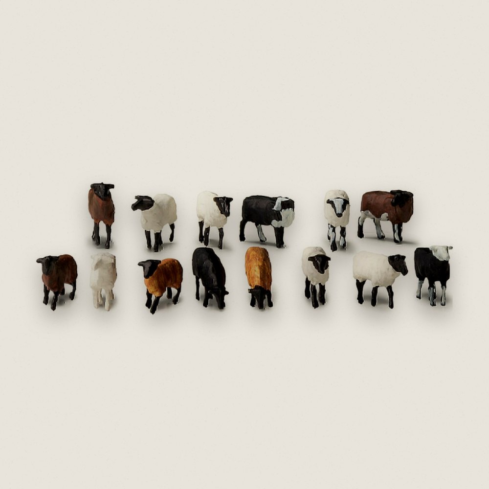 Animal Set, HO Scale: Flock of Sheep - Woodland Scenics