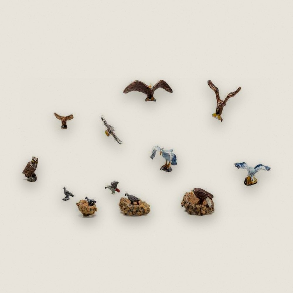 Animal Set, HO Scale: Birds and Nests - Woodland Scenics