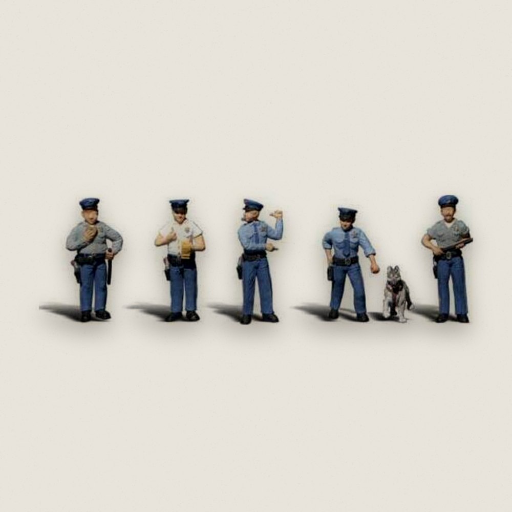 Figure Set, N Scale: Policemen - Woodland Scenics