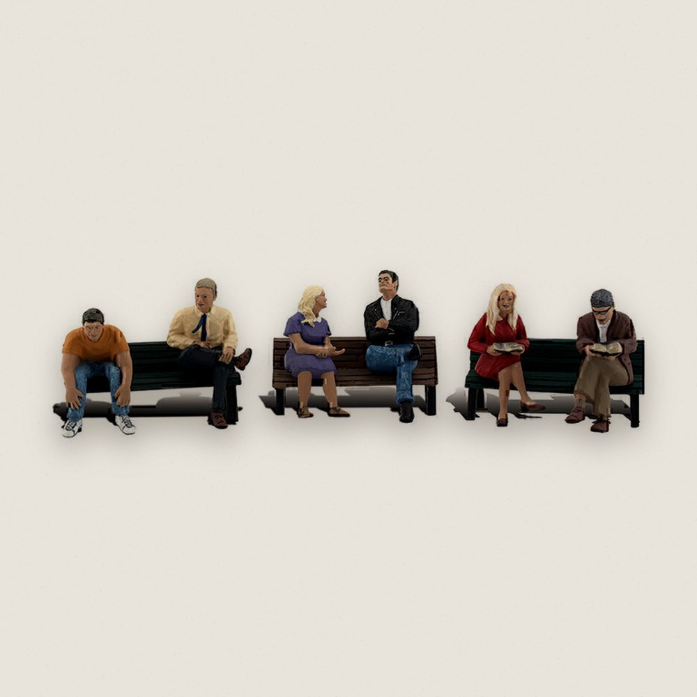 People on Benches, N Scale - Woodland Scenics