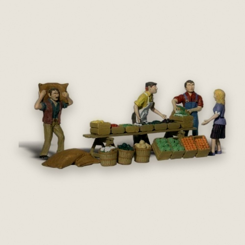 Farmers Market, O Scale - Woodland Scenics