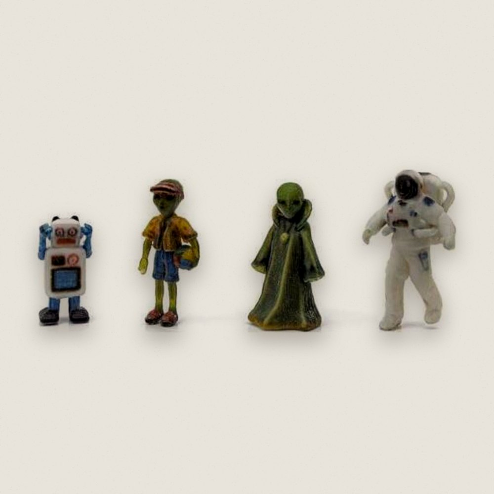 Sci-Fi Figures, 4-Pack, HO Scale - Woodland Scenics