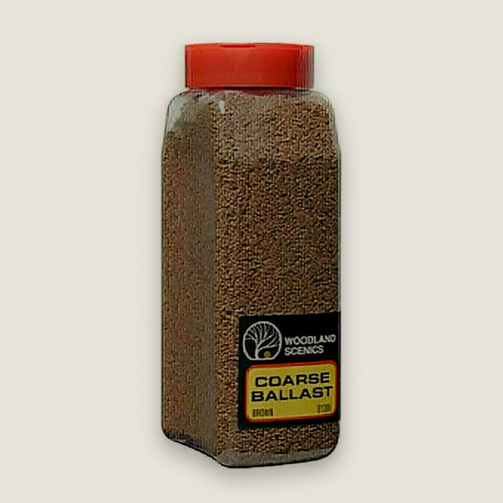 Coarse Ballast Shaker, Brown, 50 Cubic Inches - Woodland Scenics