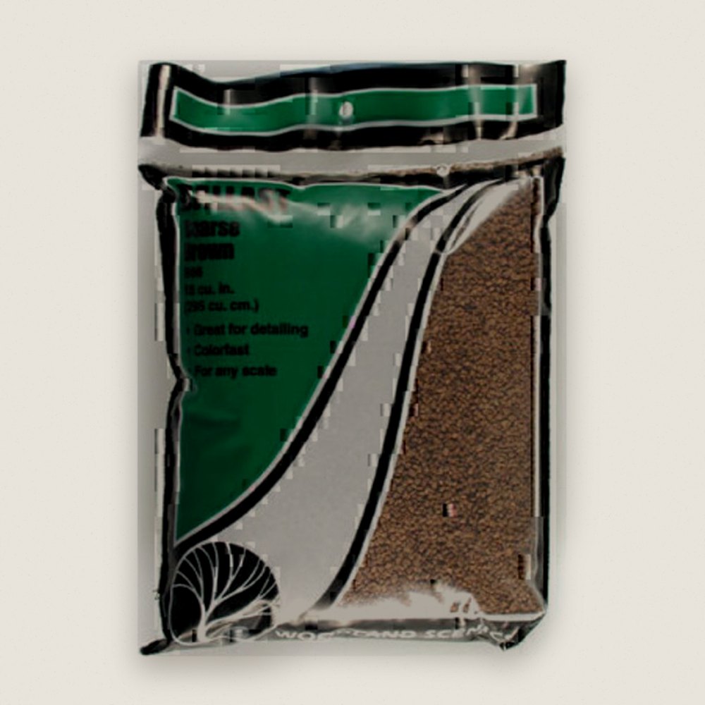 Coarse Ballast Bag, Brown, 18 Cubic Inches - Woodland Scenics
