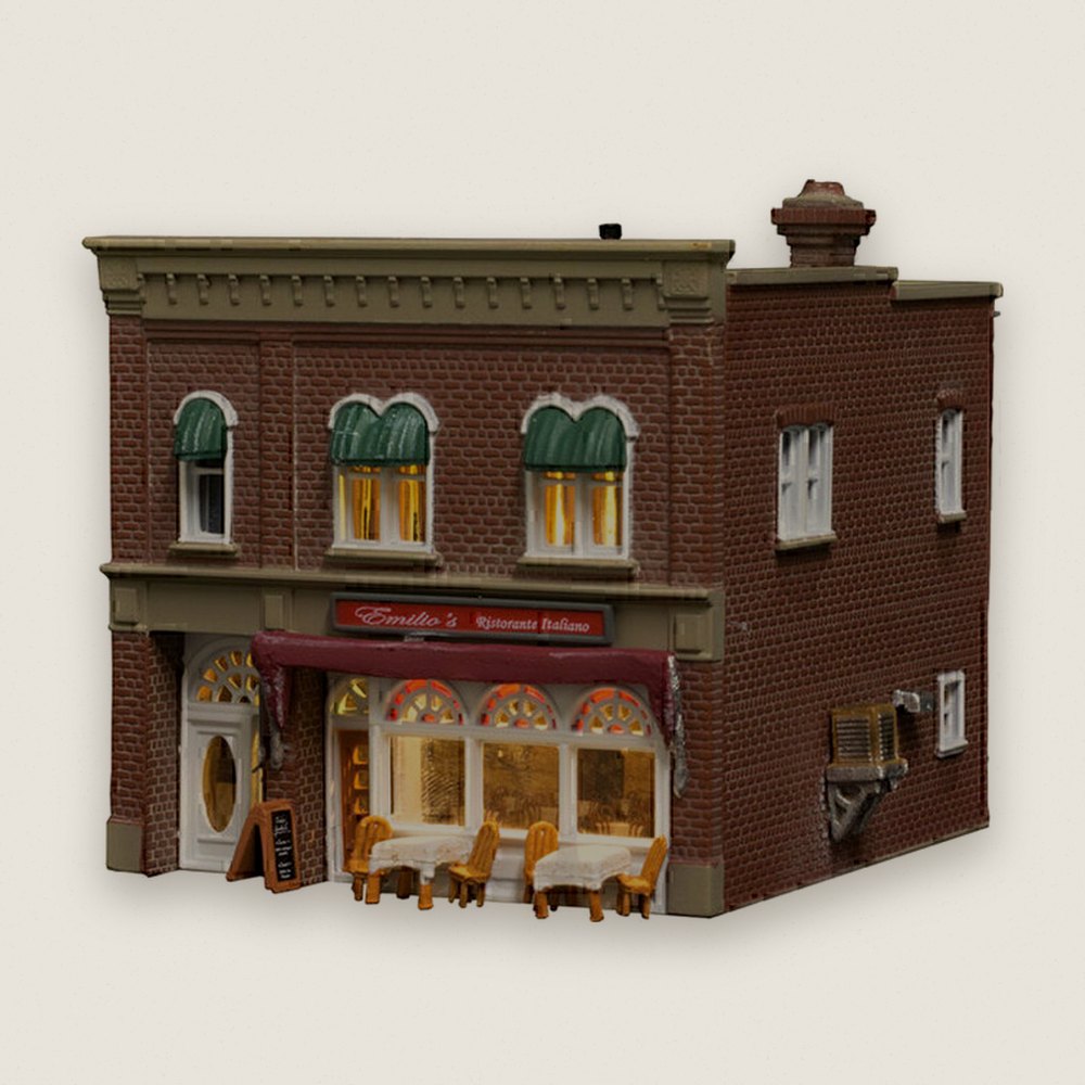 Built-Up Model Building, N Scale, Emilio's Italian Restaurant - Woodland Scenics
