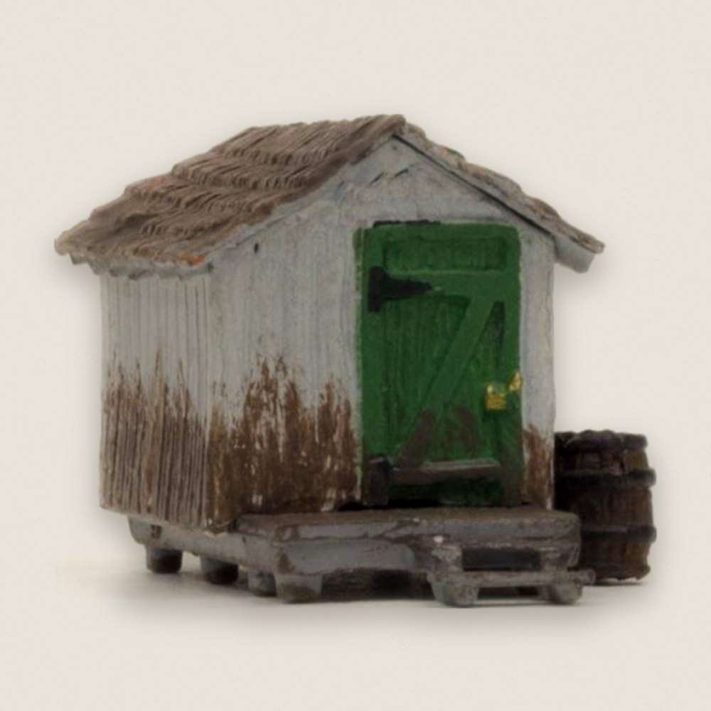 Built-Up Model Building, N Scale, Wood Shack - Woodland Scenics