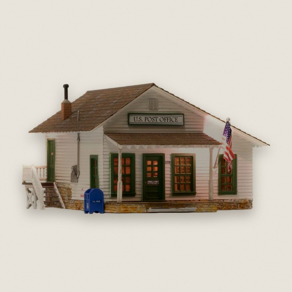 Built-Up Model Building, N Scale, Letters Parcels & Post - Woodland Scenics