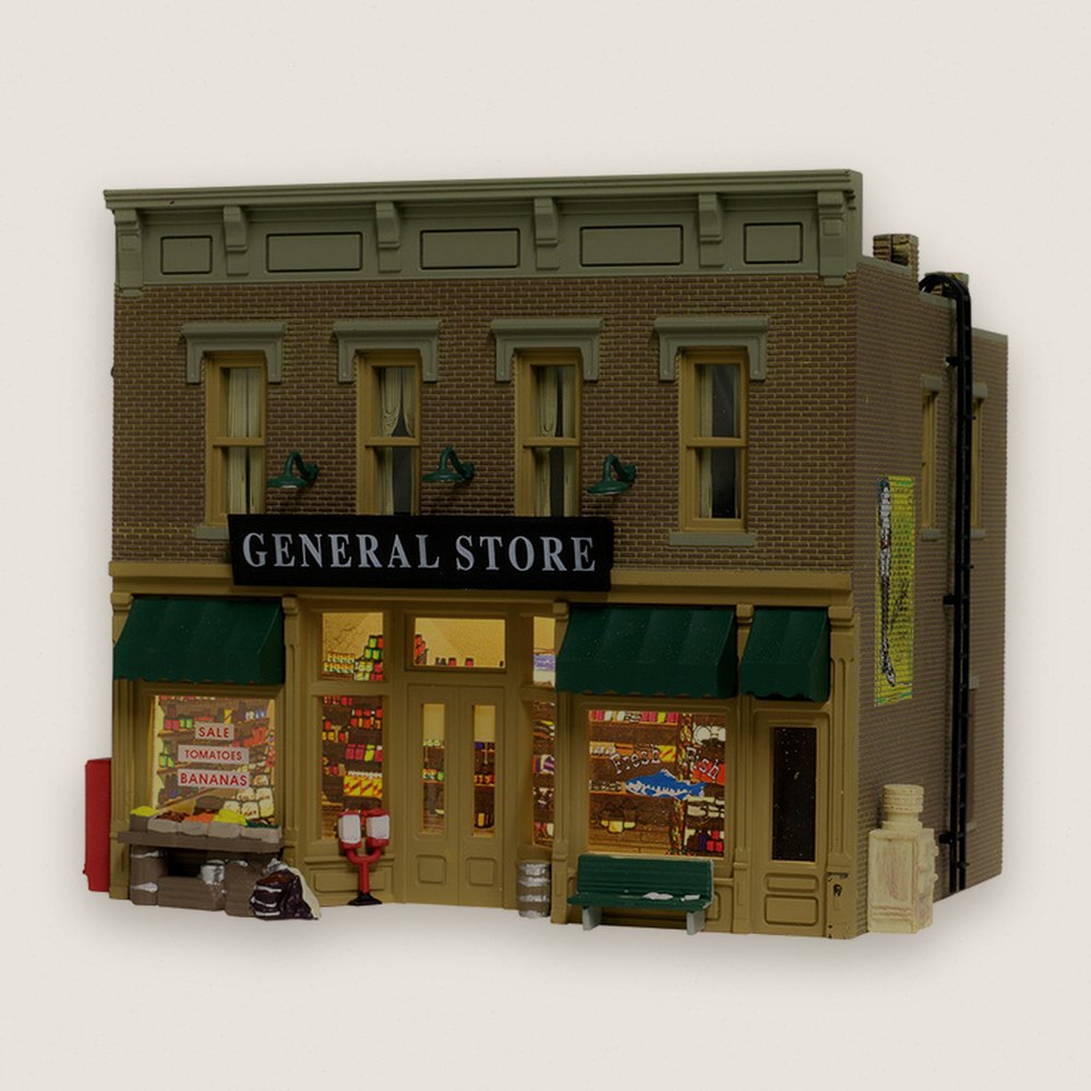 Built-Up Model Building, HO Scale, Lubener's General Store - Woodland Scenics