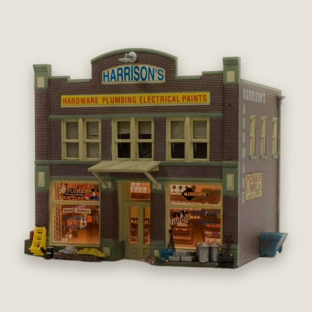 Built-Up Model Building, HO Scale, Harrisons Hardware - Woodland Scenics
