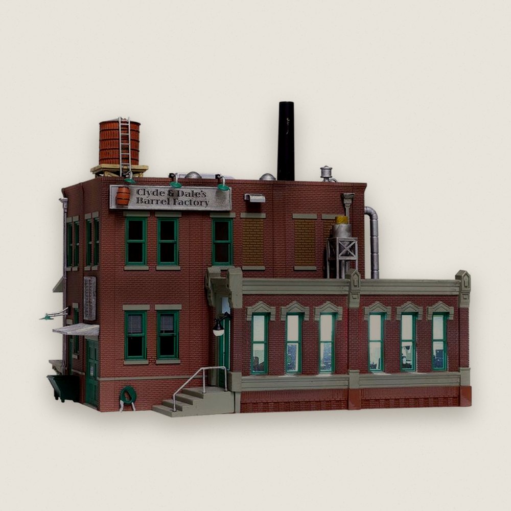 Built-Up Model Building, HO Scale, Clyde & Dale's Barrel Factory - Woodland Scenics