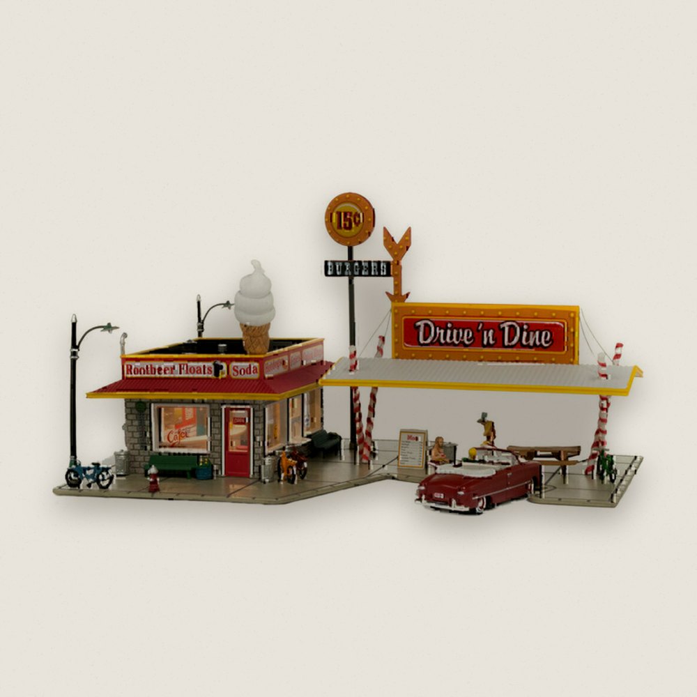 Built-Up Model Building, HO Scale, Drive n' Dine - Woodland Scenics