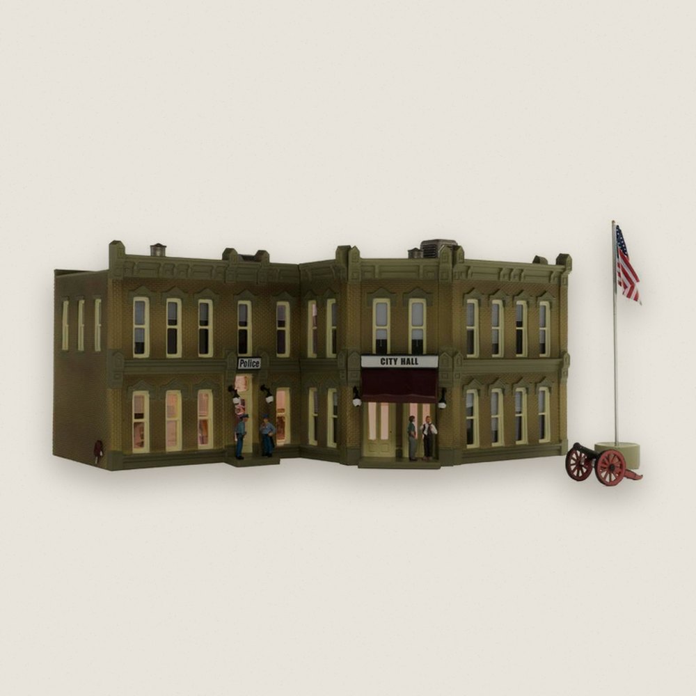 Built-Up Model Building, HO Scale, Municipal Building - Woodland Scenics