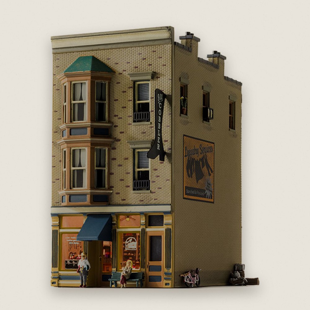 Built-Up Model Building, HO Scale, J.W. Shoe Cobbler - Woodland Scenics