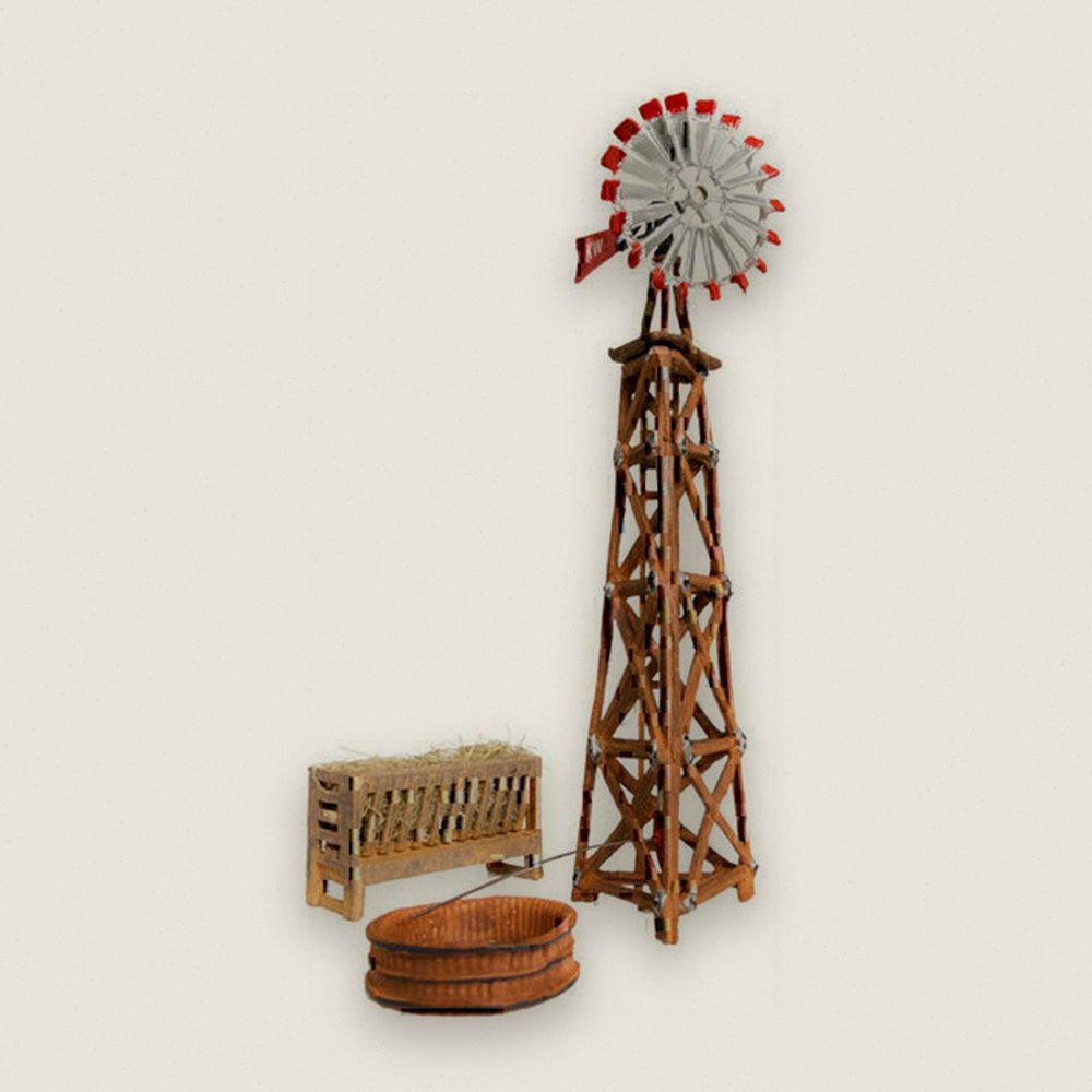 Built-Up Model Building, HO Scale, Windmill - Woodland Scenics