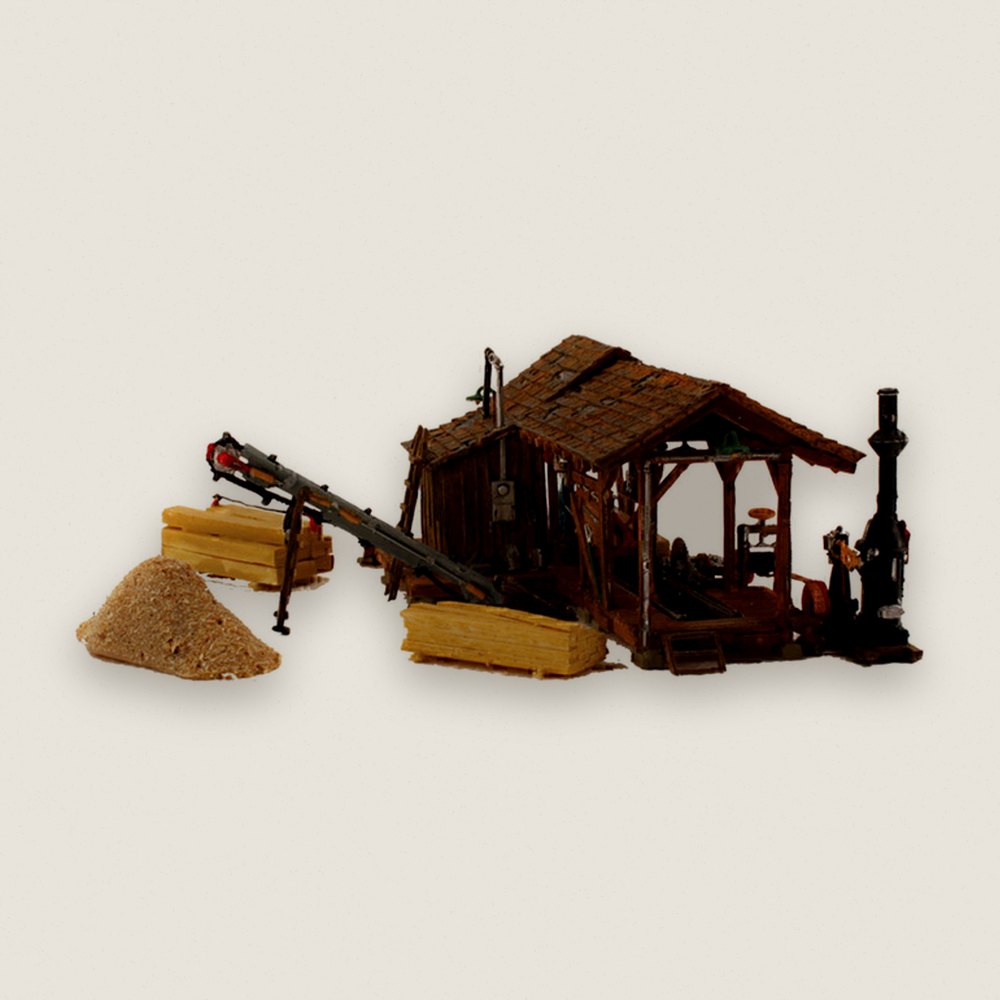 Built-Up Model Building, HO Scale, Buzz's Sawmill - Woodland Scenics