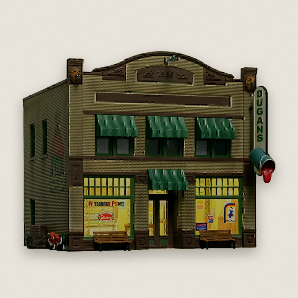 Built-Up Model Building, HO Scale, Dugan's Paint Store - Woodland Scenics