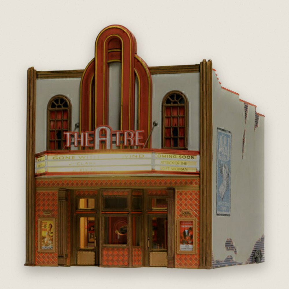 Built-Up Model Building, HO Scale, Theater - Woodland Scenics
