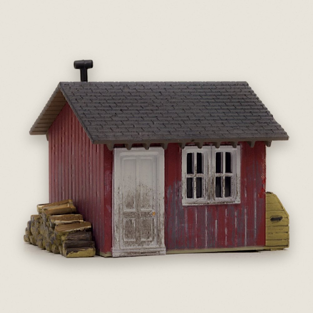 Built-Up Model Building, HO Scale, Work Shed - Woodland Scenics