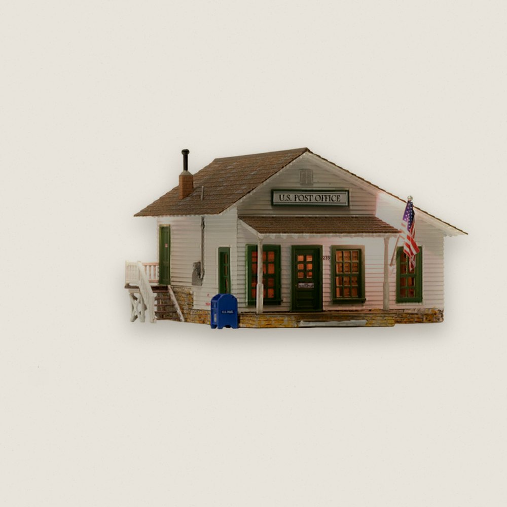 Built-Up Model Building, HO Scale, Letters Parcels & Post - Woodland Scenics