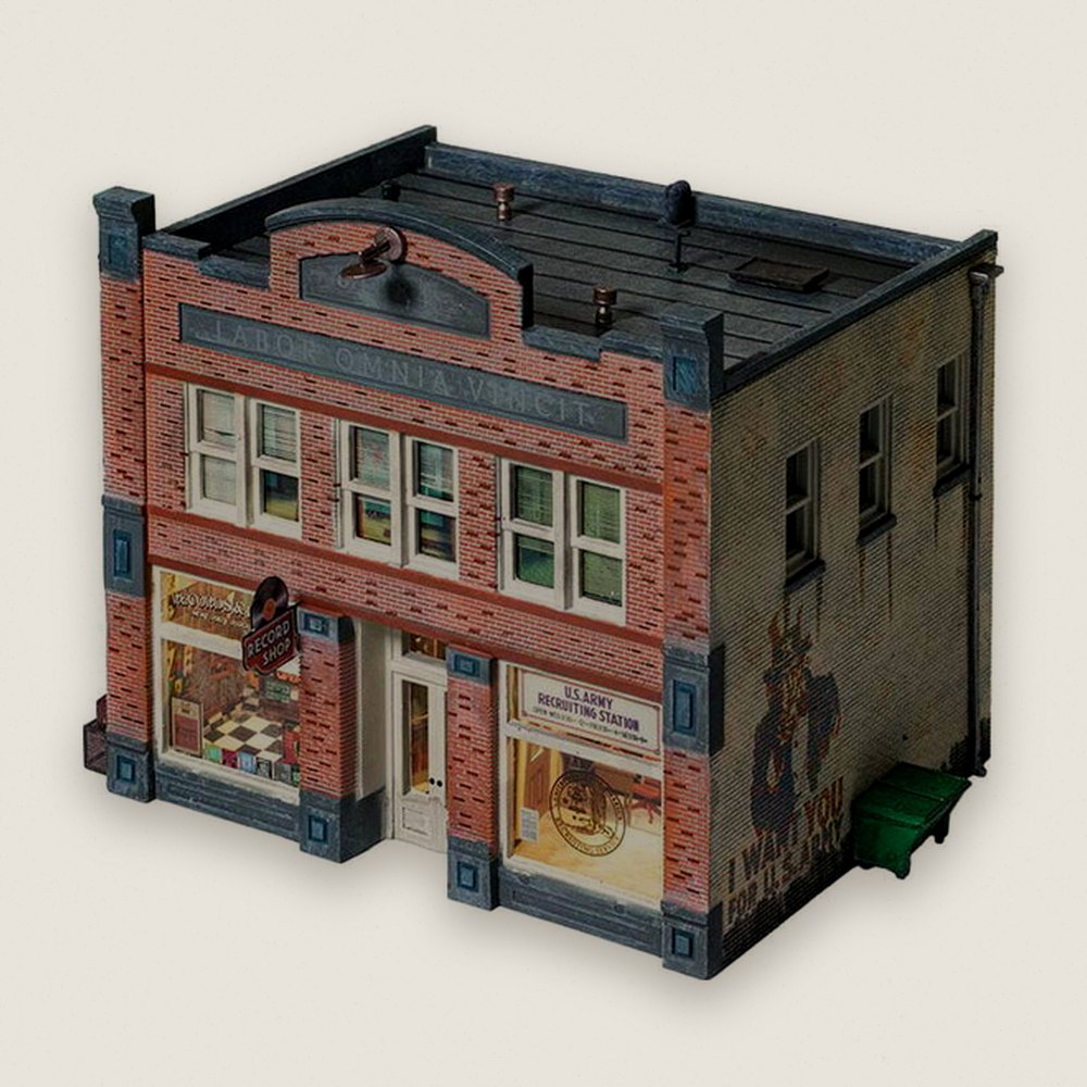 Model Building, HO Scale, Records & Recruiting Building - Woodland Scenics