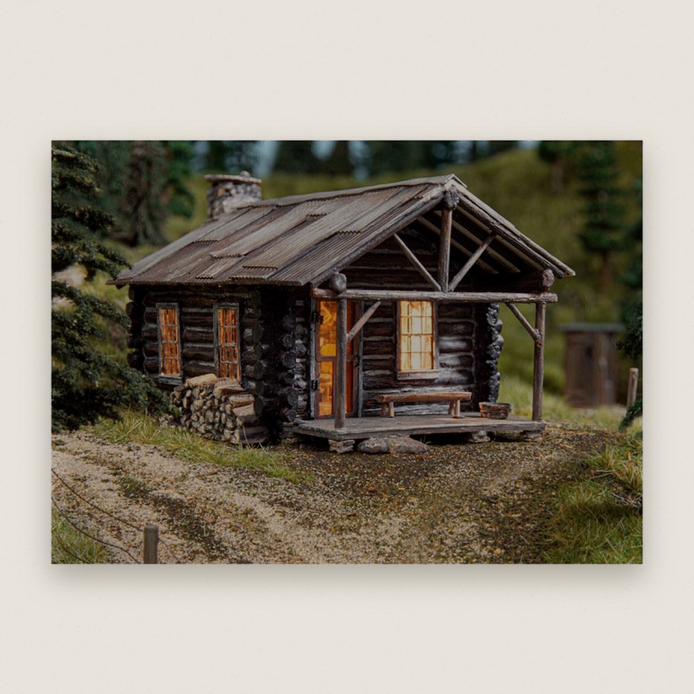 Model Building, HO Scale, Cozy Cabin - Woodland Scenics