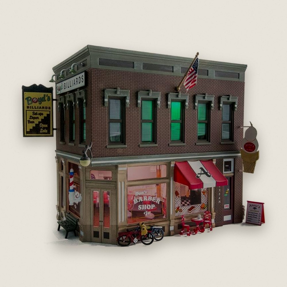 Built-Up Model Building, O Scale, Corner Emporium - Woodland Scenics