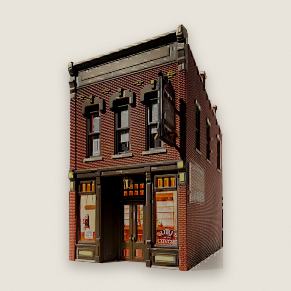 Built-Up Model Building, O Scale, Sully's Tavern - Woodland Scenics