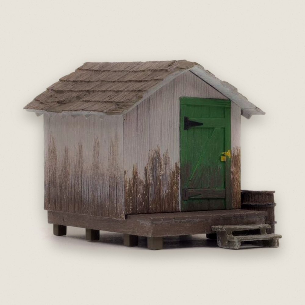 Built-Up Model Building, O Scale, Wood Shack - Woodland Scenics