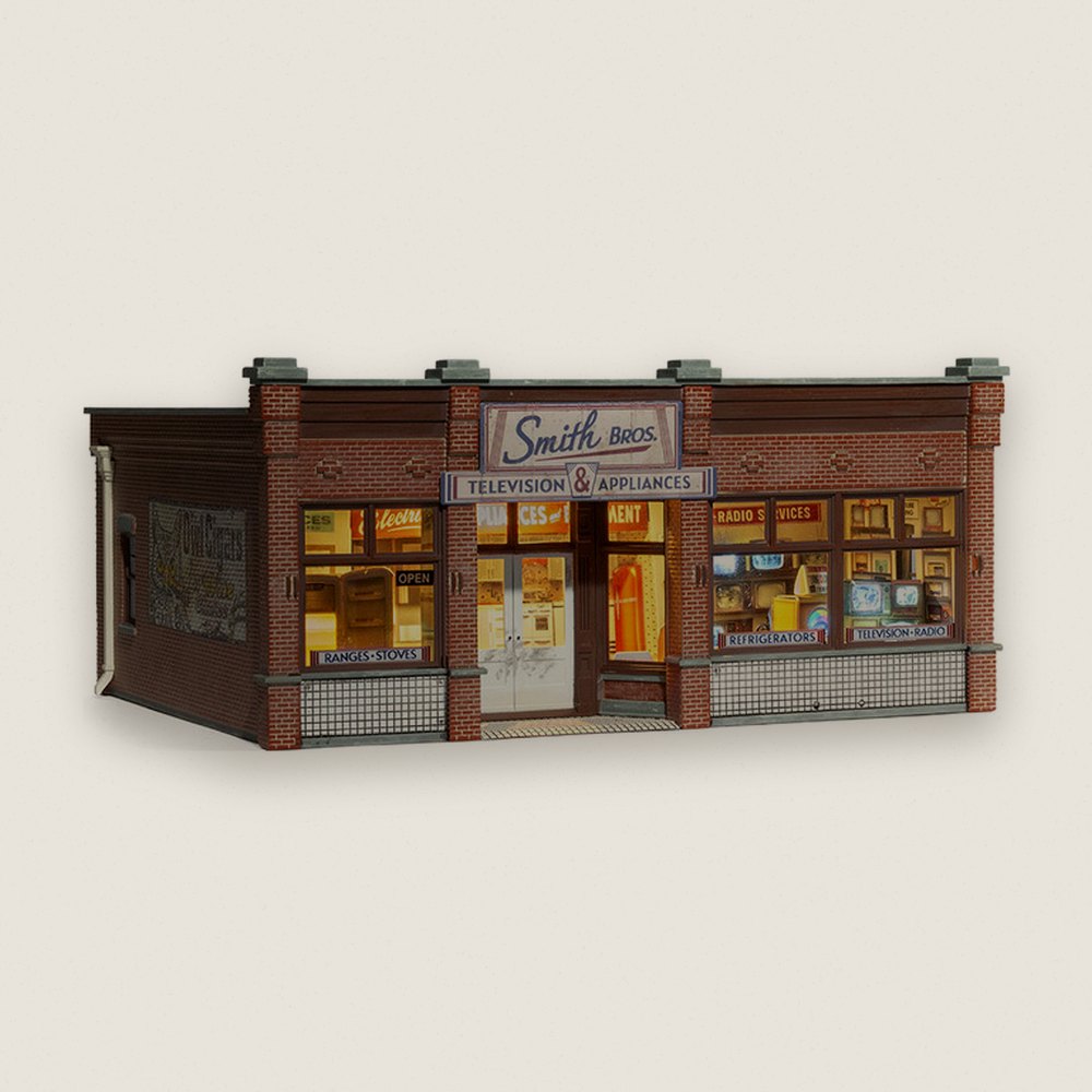 Model Building, O Scale, Smith Brothers TV & Appliance Store - Woodland Scenics