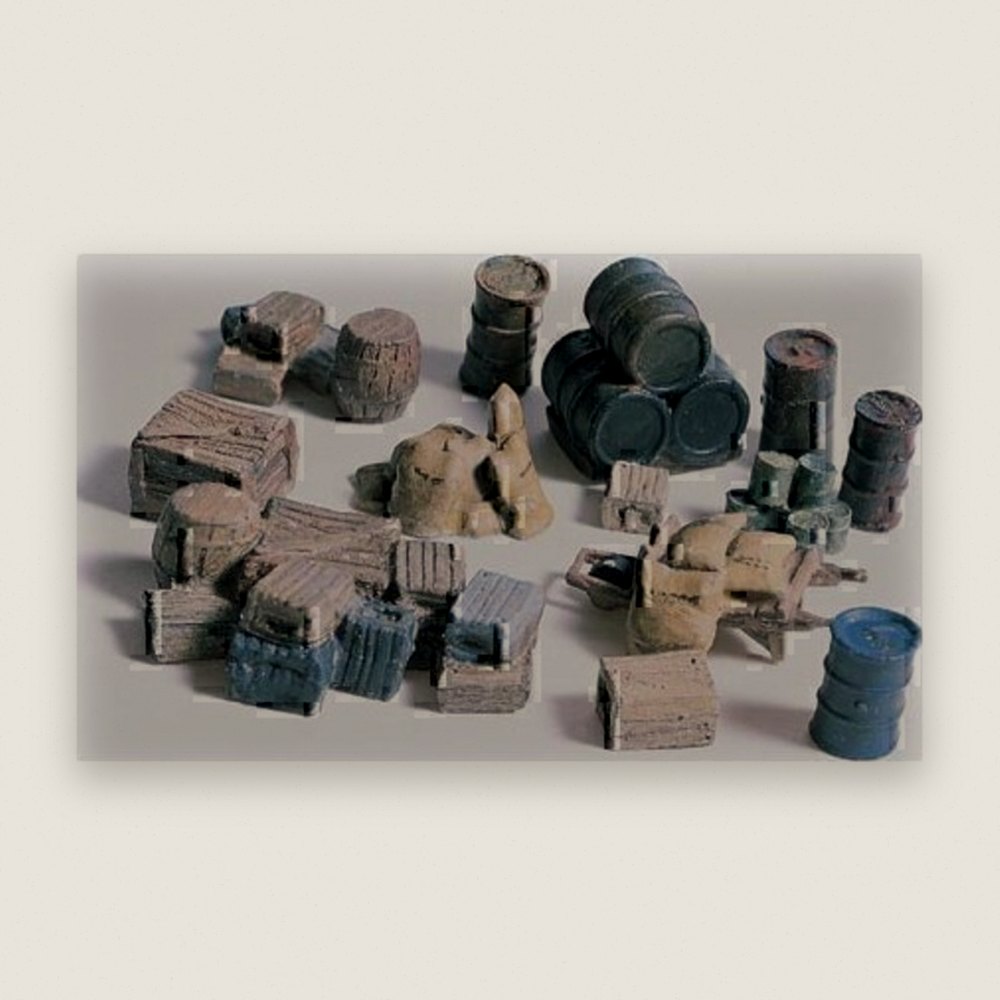 HO Crates, Barrels, Sacks - Woodland Scenics