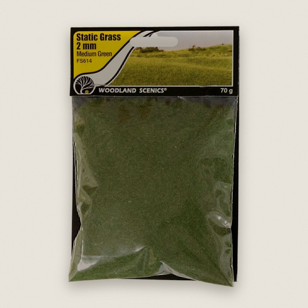 Static Grass, Medium Green, 2mm - Woodland Scenics
