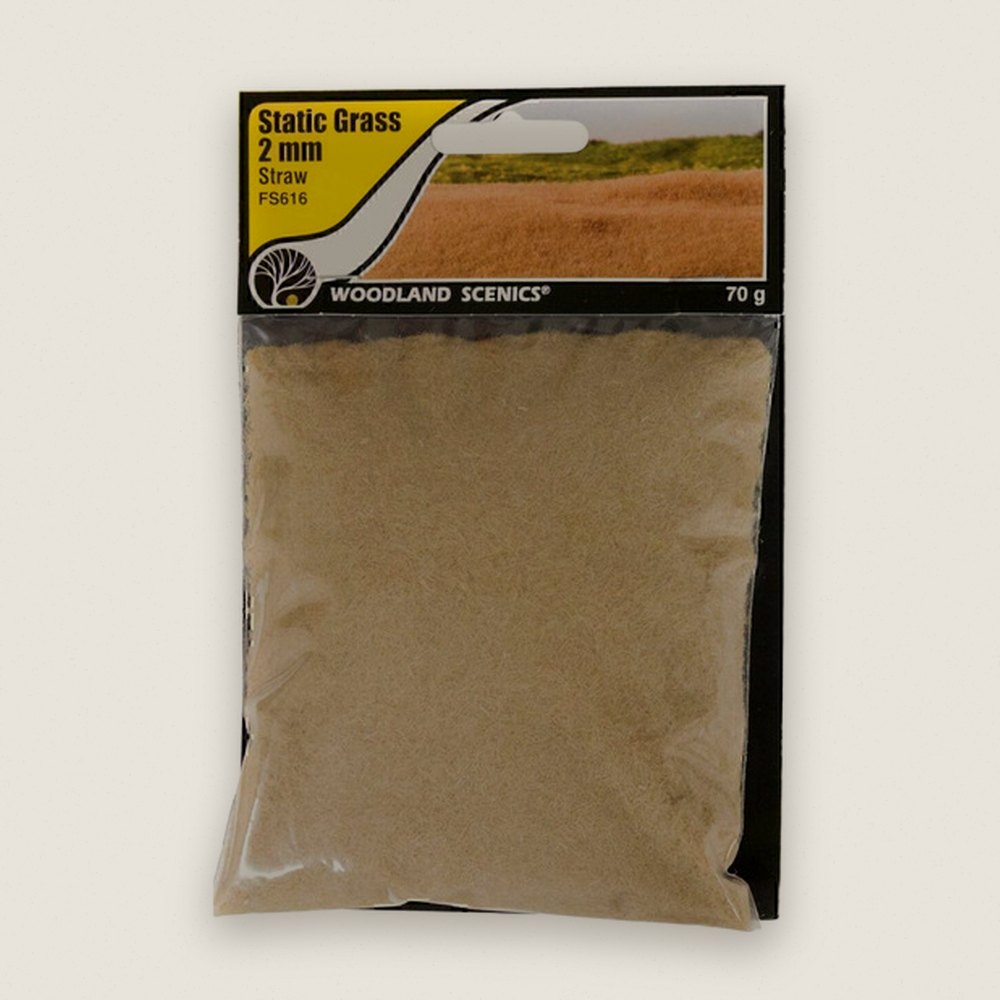 Static Grass, Straw, 2mm, 42 Grams - Woodland Scenics