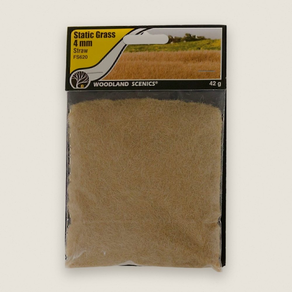Static Grass, Straw Green, 4mm - Woodland Scenics